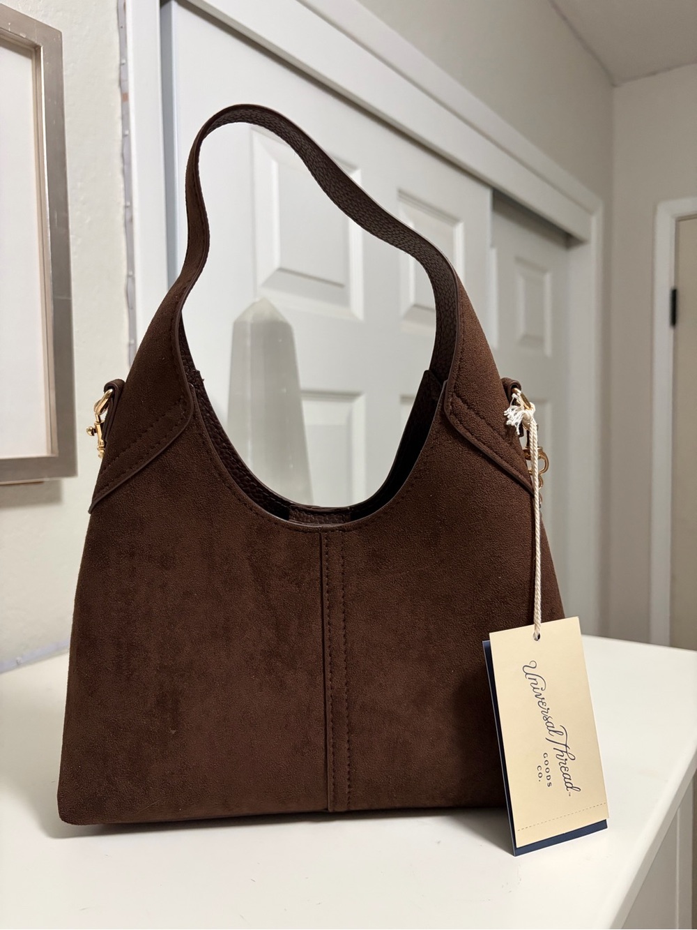 Universal Thread Dark Brown Suede Shoulder Hobo